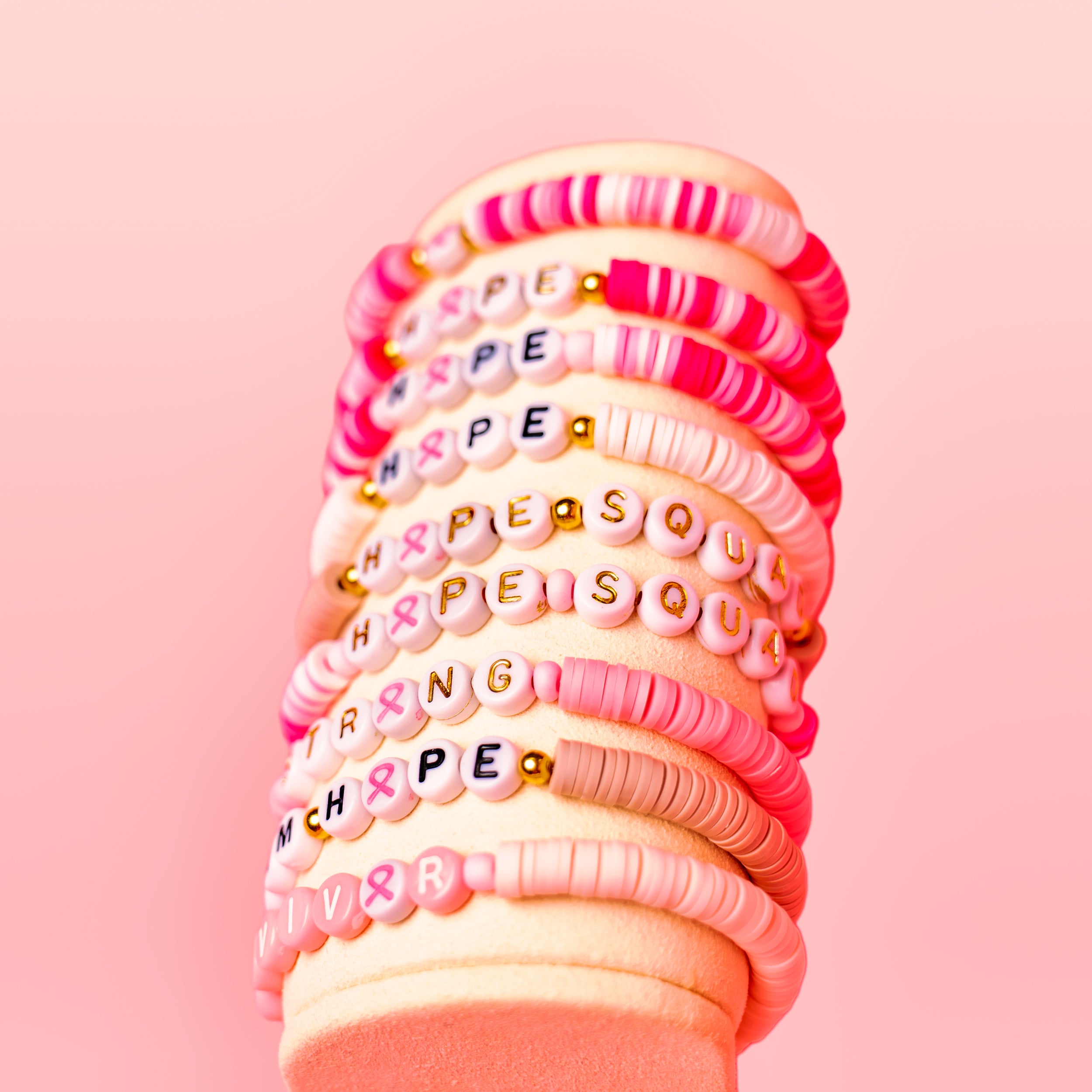 Breast Cancer Assorted Beaded Bracelet