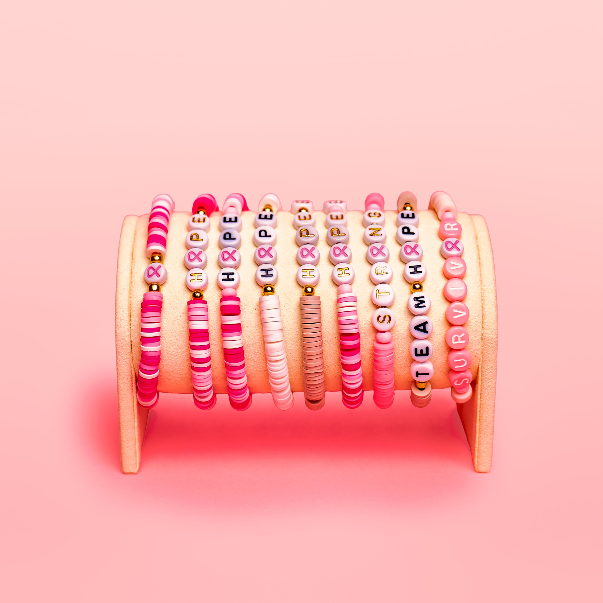 Breast Cancer Assorted Beaded Bracelet