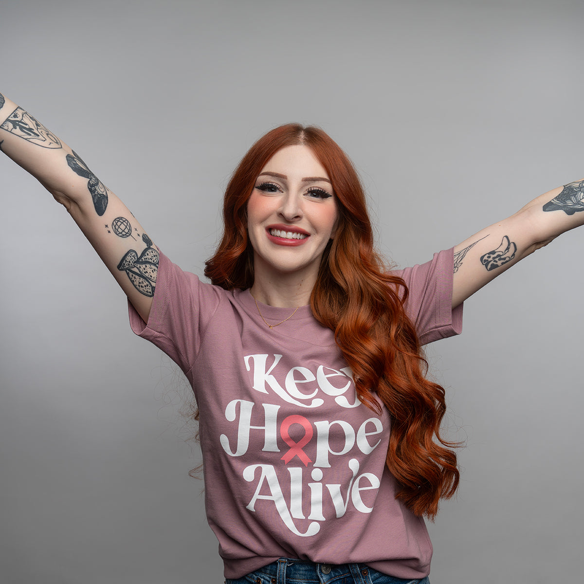 Keep HOPE Alive Breast Cancer T-Shirt - Pink - NBCF – NBCF Shop