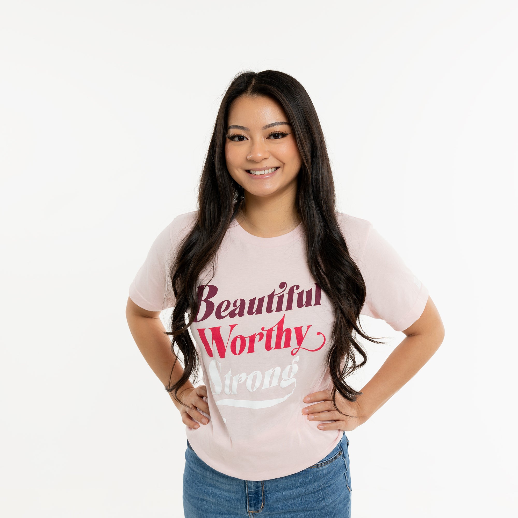 Beautiful Worthy Strong T-Shirt - Pink - NBCF
