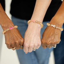 Load image into Gallery viewer, Pink Ribbon Faceted Beaded Stretch Bracelet - NBCF