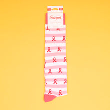 Load image into Gallery viewer, Breast Cancer Awareness Pink Ribbon Knee High Socks - Pink - NBCF