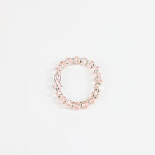 Load image into Gallery viewer, Pink Ribbon Faceted Beaded Stretch Bracelet - NBCF
