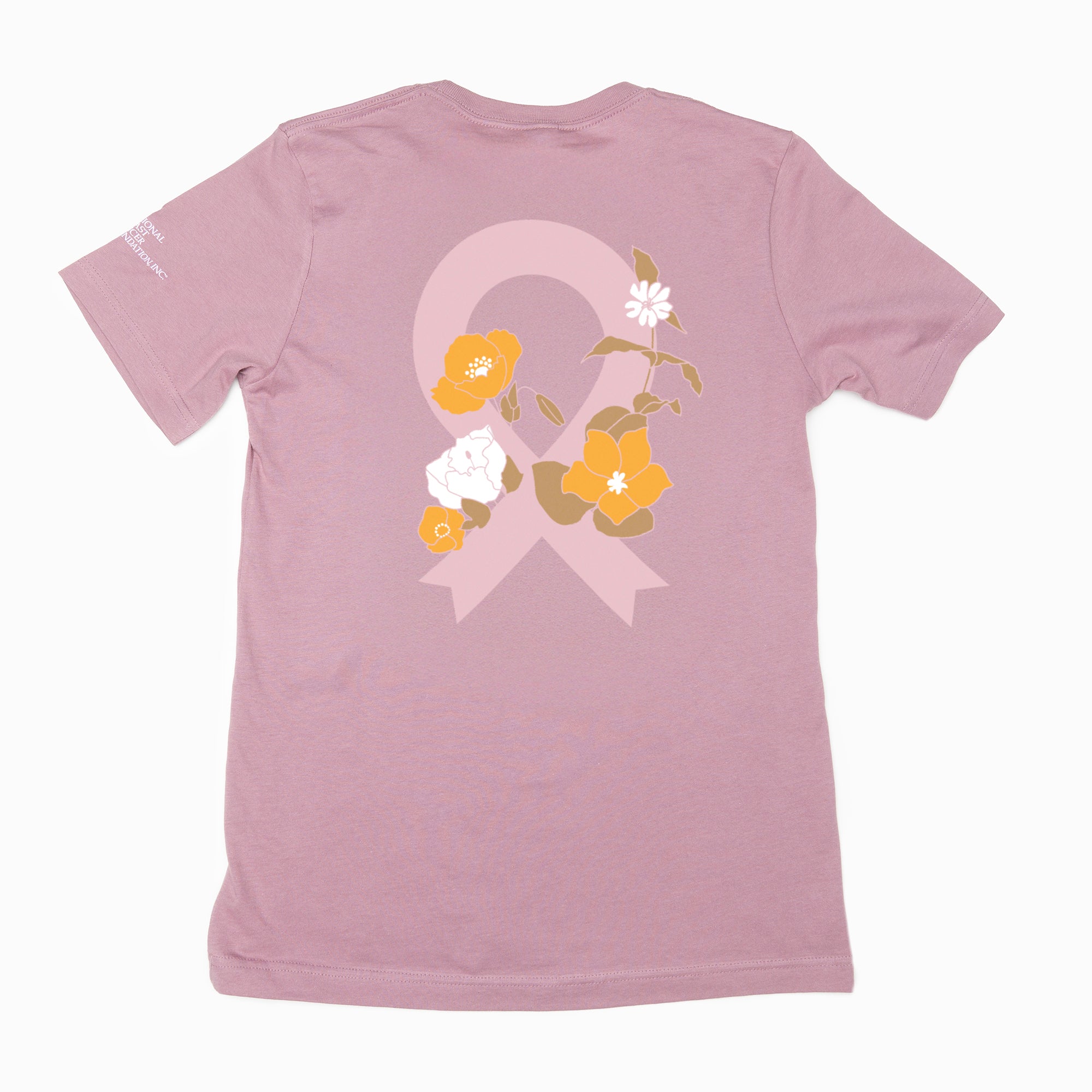 Pink Ribbon Breast Cancer T-Shirt - Pink - Floral- NBCF