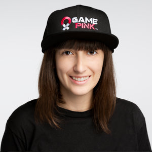 Game Pink Flat Bill Snapback Cap - Large Logo