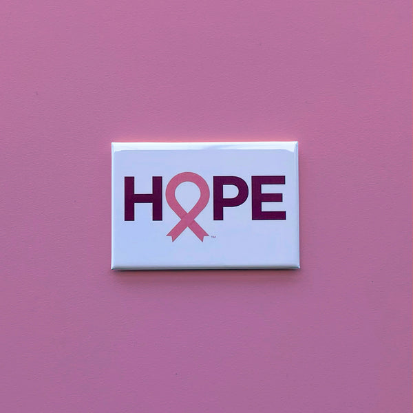HOPE Magnet Breast Cancer Pink Ribbon - Pink - Rectangle - NBCF