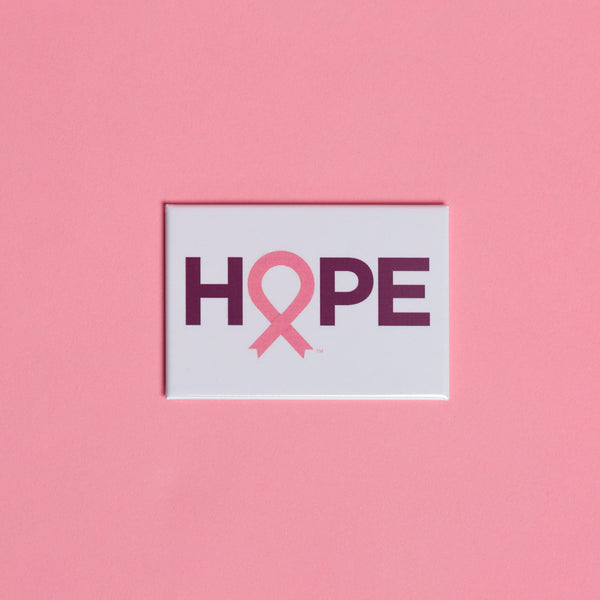 HOPE Magnet Breast Cancer Pink Ribbon - Pink - Rectangle - NBCF
