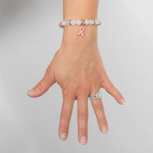 Load image into Gallery viewer, Pink Ribbon Beaded Bracelet