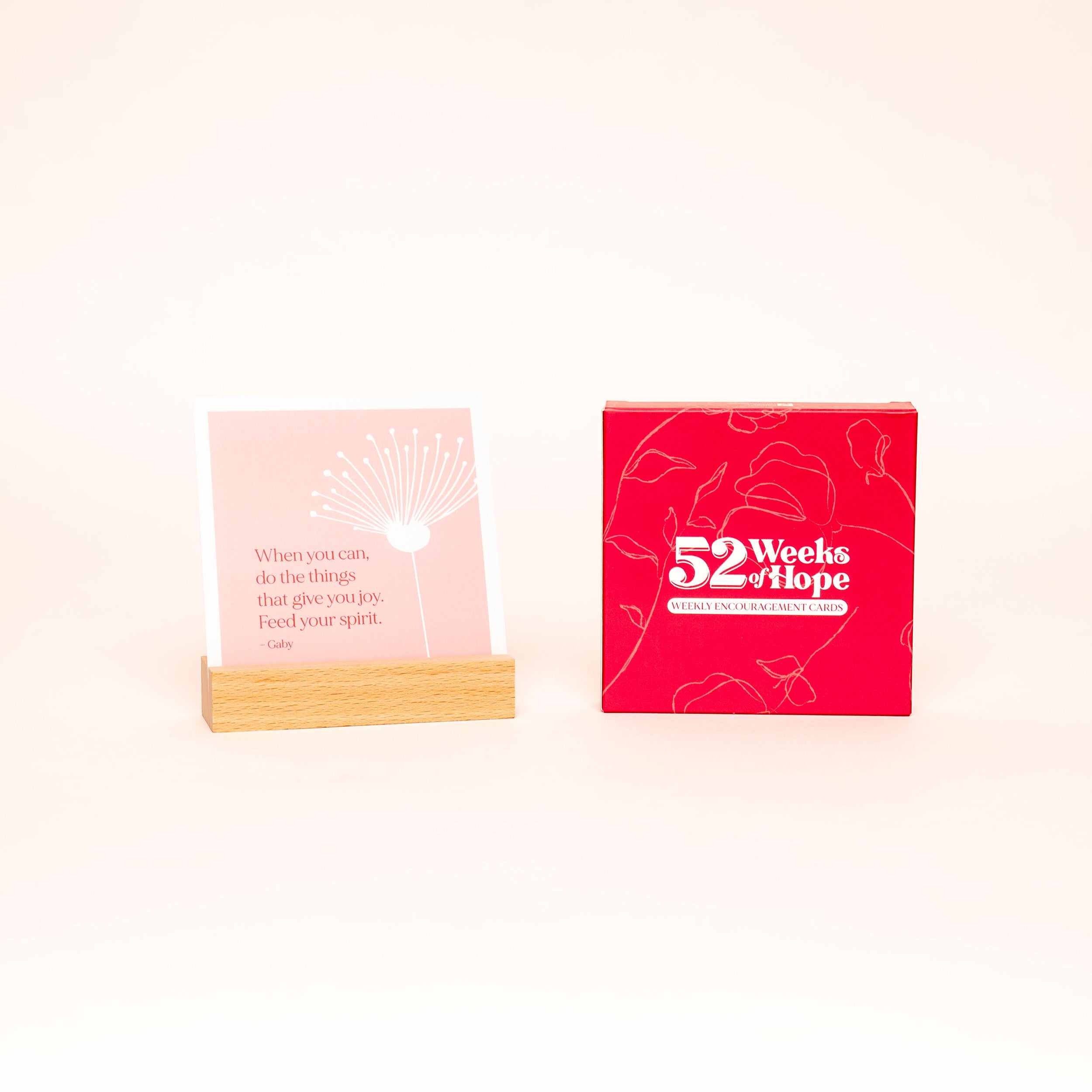 52 Weeks of Hope: Encouragement Card Box Set with Wooden Stand - NBCF