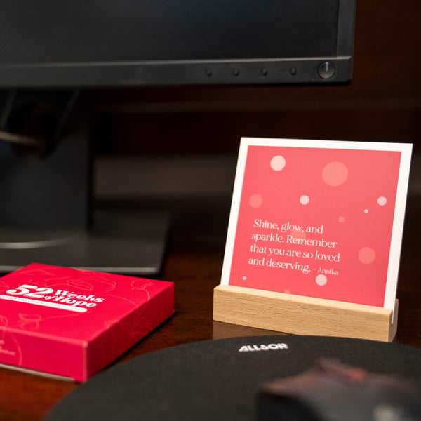 52 Weeks of Hope: Encouragement Card Box Set with Wooden Stand - NBCF