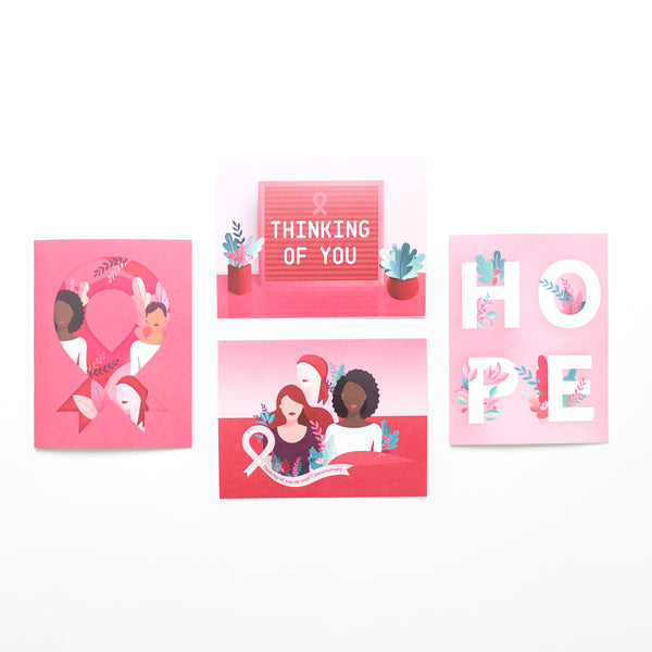 Breast Cancer Assorted Greeting Card Set of 4