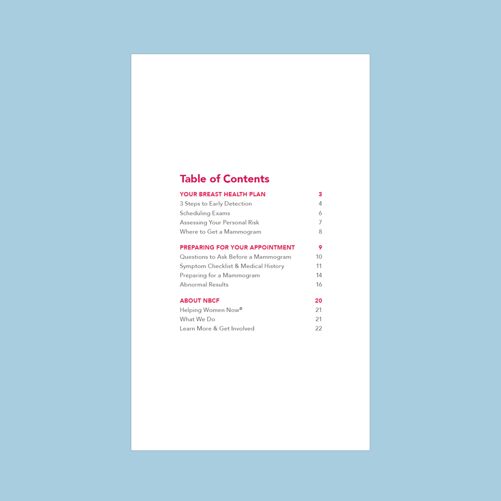 Breast Health Guide - 10 Count -  Educational Material