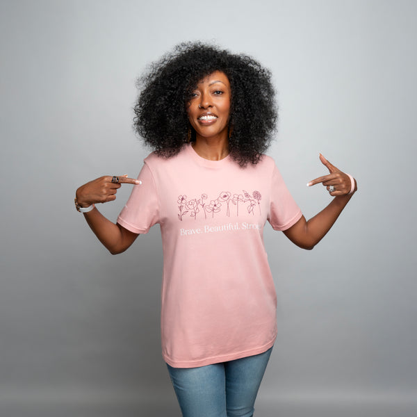 Brave Beautiful Strong T-Shirt - Pink - NBCF