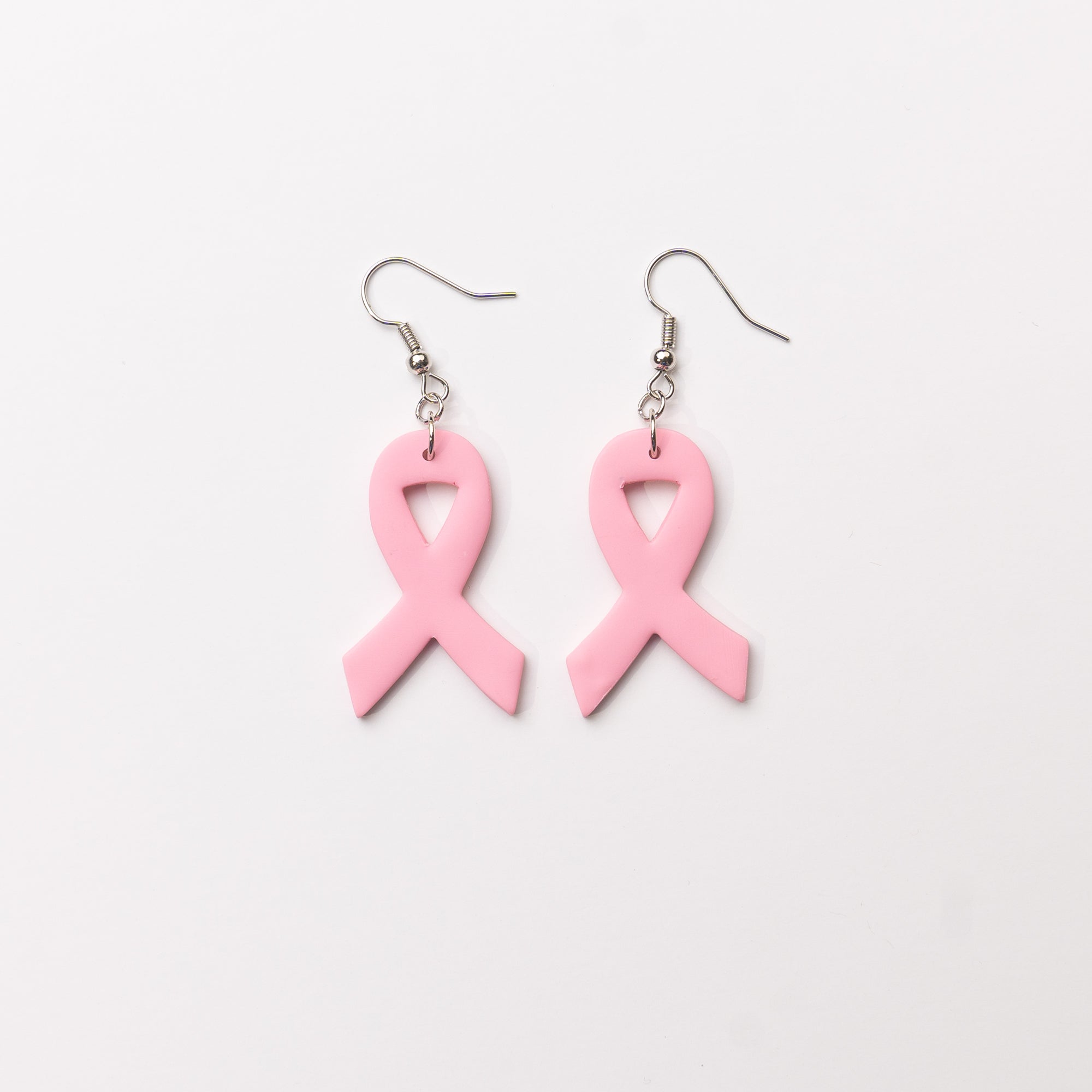 Pink Ribbon Dangle Earrings
