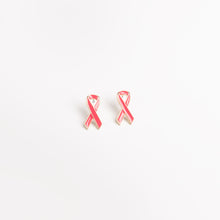 Load image into Gallery viewer, Pink Ribbon Stud Earrings