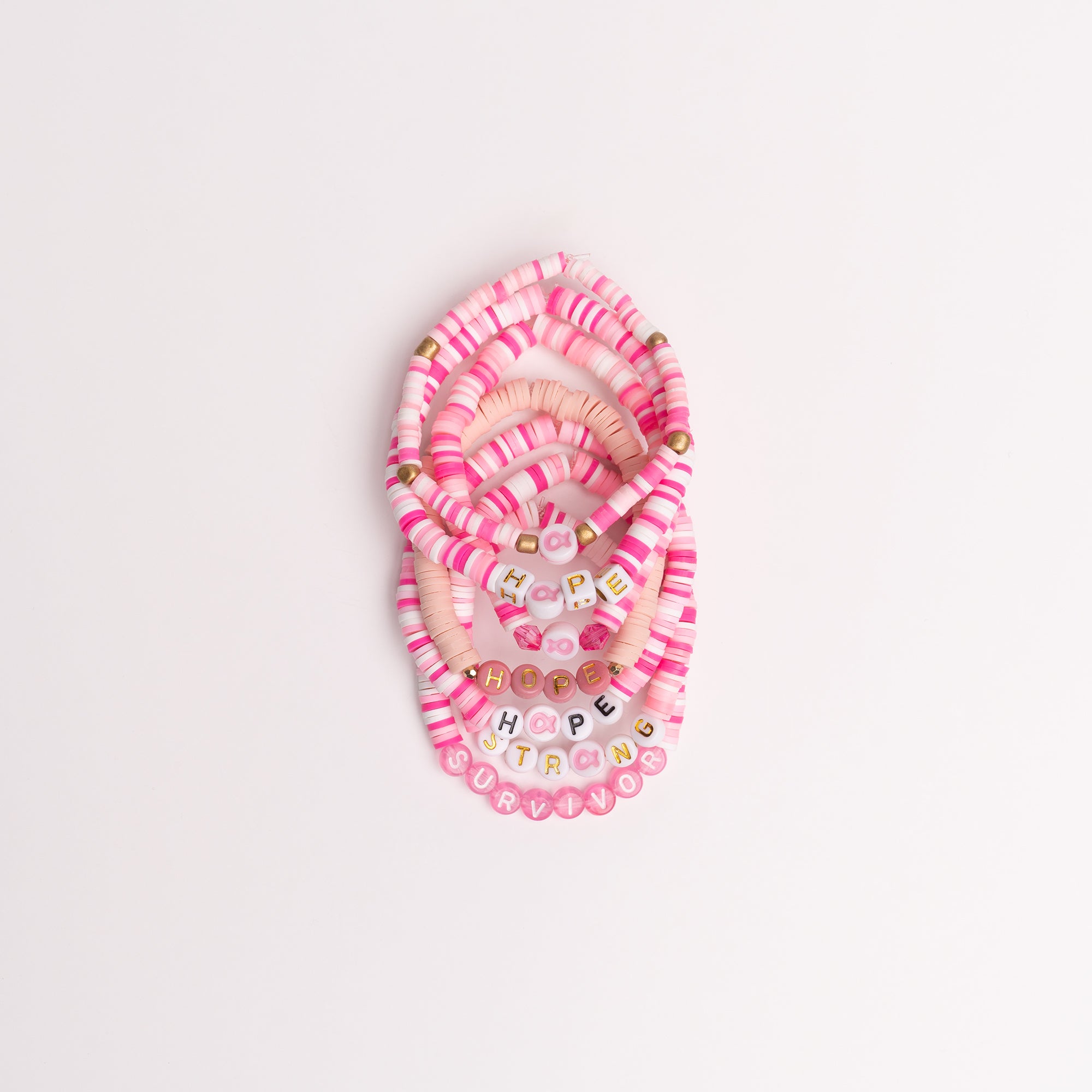 Breast Cancer Assorted Beaded Bracelet