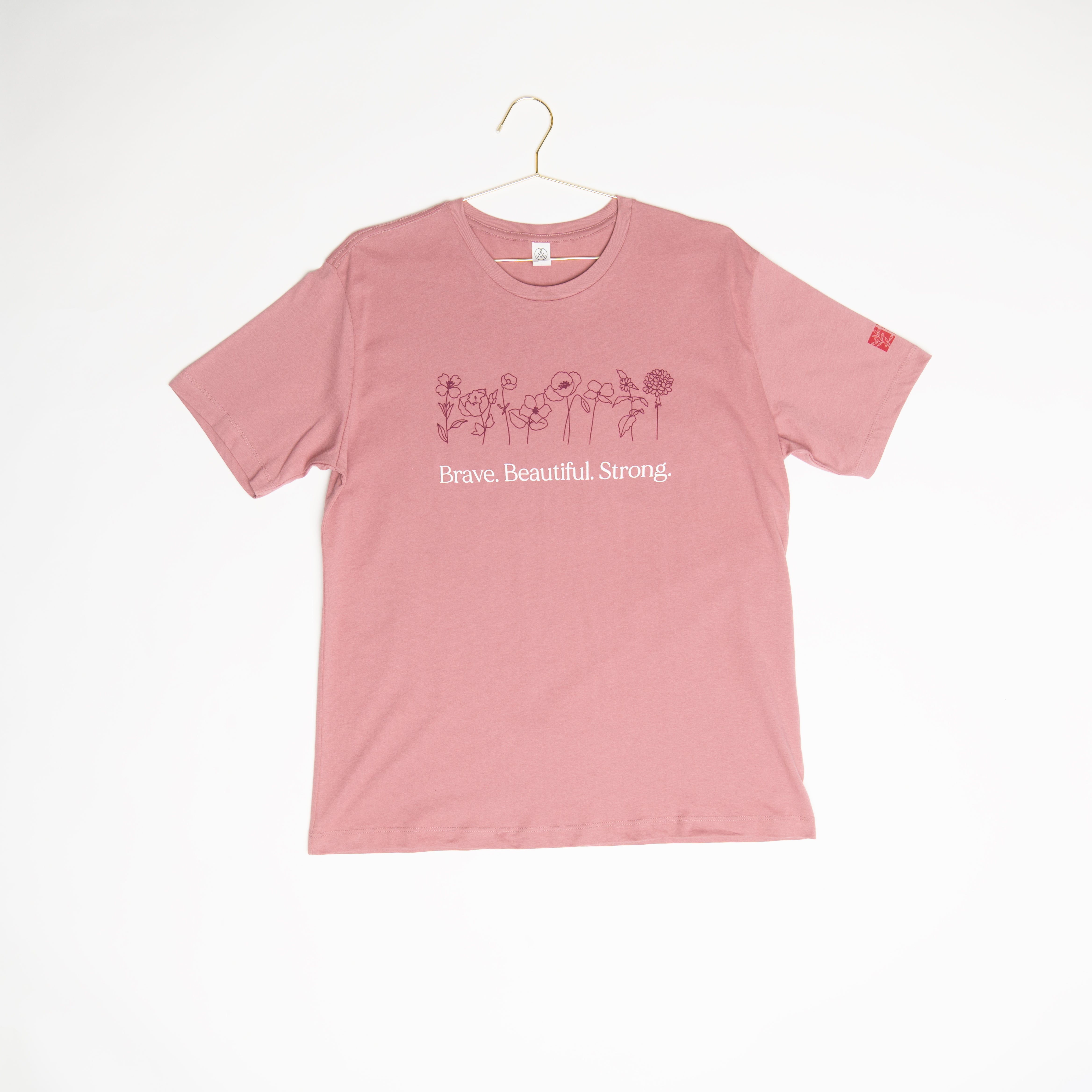 Brave Beautiful Strong T-Shirt - Pink - NBCF