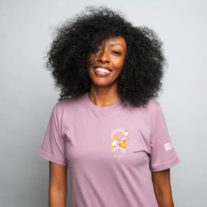 Pink Ribbon Breast Cancer T-Shirt - Pink - Floral- NBCF