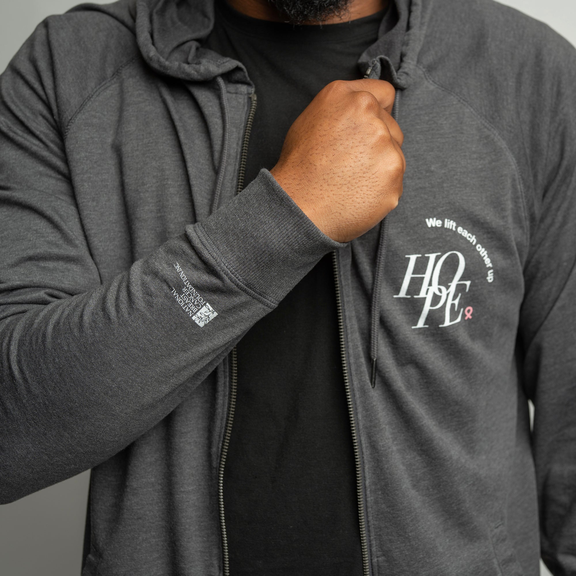 HOPE Zip-Up Hoodie - Men's - Gray - NBCF