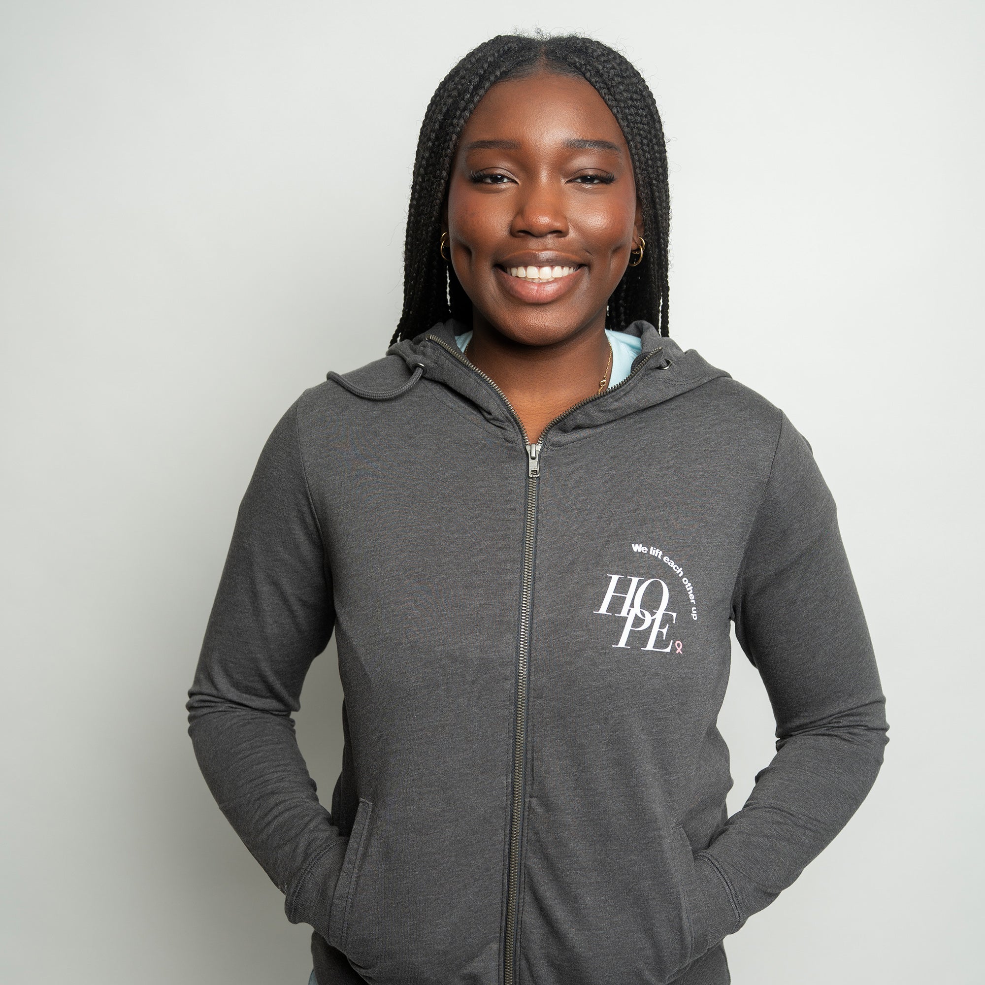 HOPE Zip-Up Hoodie - Women's - Gray - NBCF