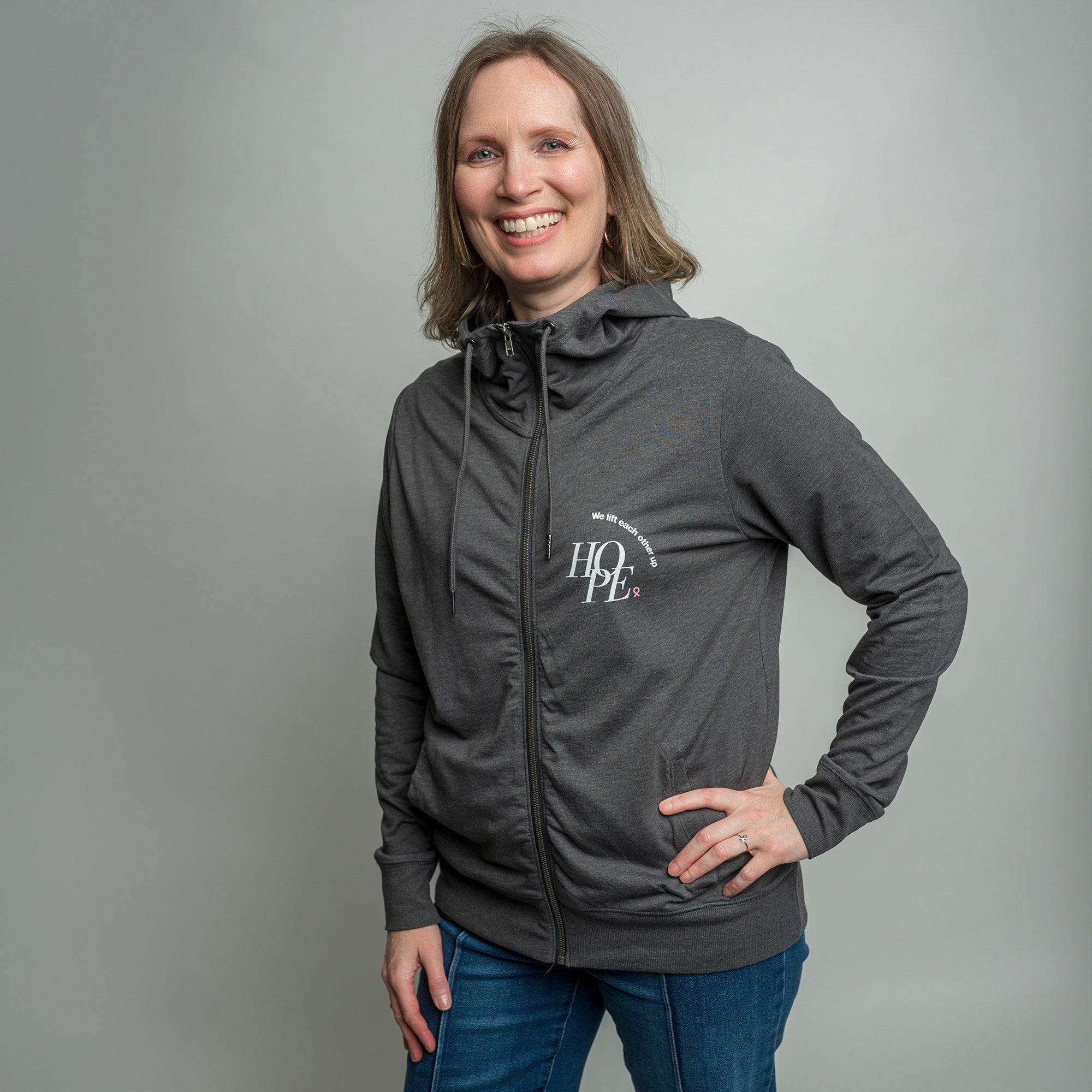 HOPE Zip-Up Hoodie - Women's - Gray - NBCF