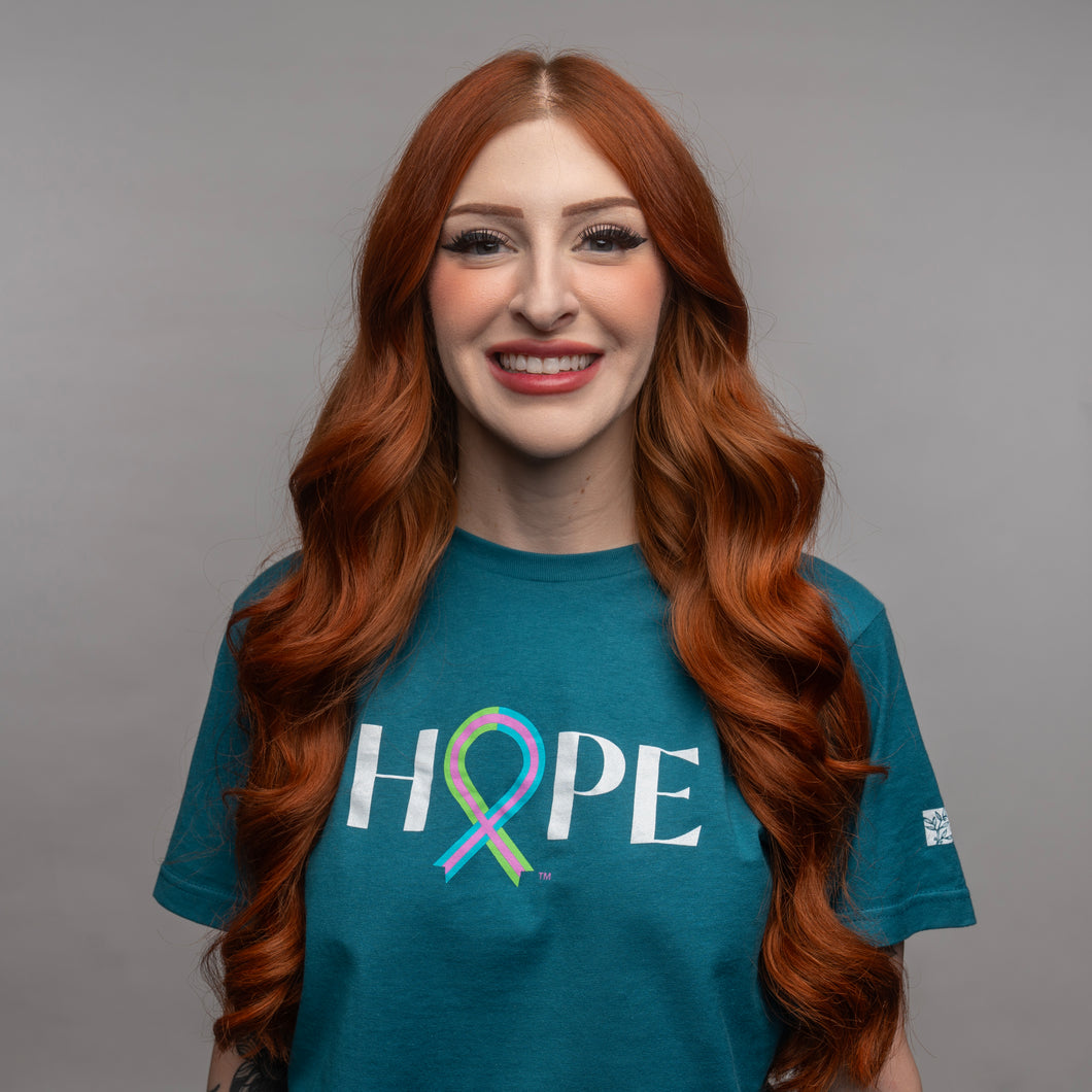 Breast Cancer HOPE Ribbon T-Shirt - Teal - NBCF