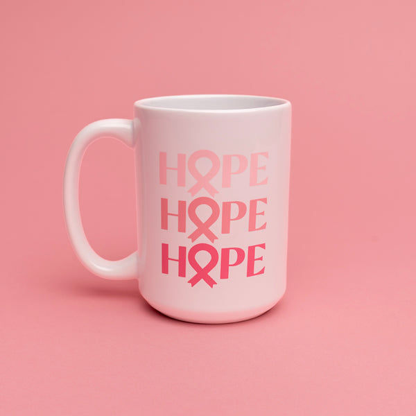 Pink Ribbon HOPE Coffee Mug - White - NBCF