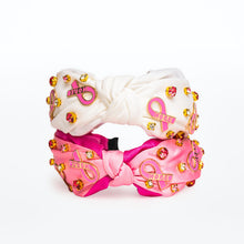 Load image into Gallery viewer, Breast Cancer Awareness Pink Ribbon Embellished Knot Headband - NBCF