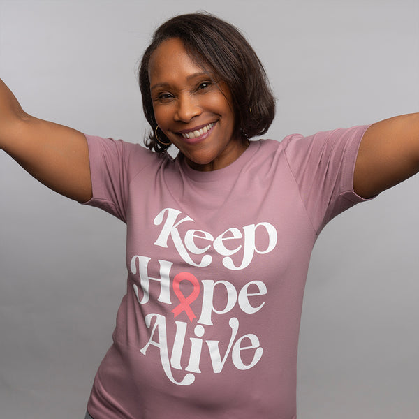 Keep HOPE Alive Breast Cancer T-Shirt - Pink - NBCF