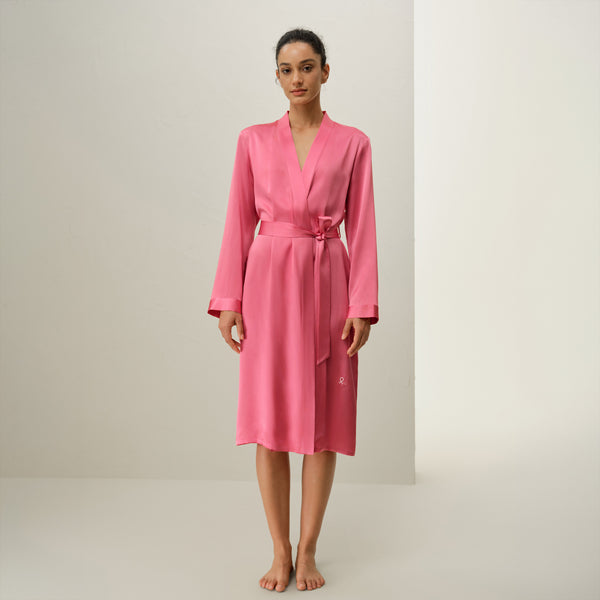Hope's Embrace Silk Robe - Pink  - NBCF