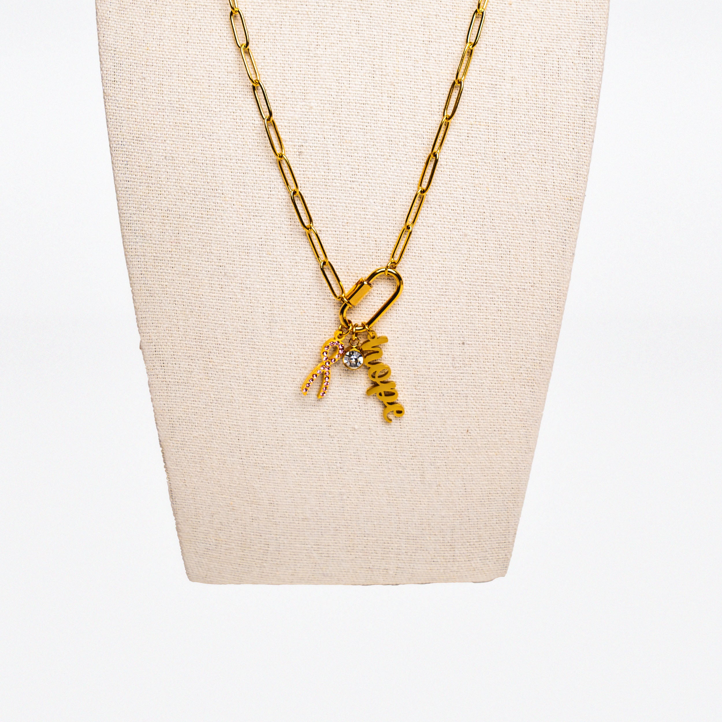 Breast Cancer Awareness Hope Charm Necklace - NBCF