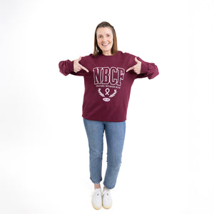 NBCF Collegiate Inspired Sweatshirt - Burgundy - NBCF