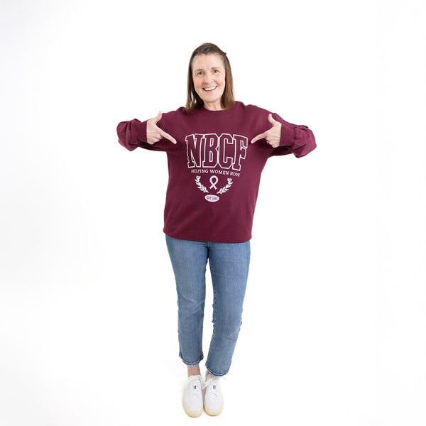 NBCF Collegiate Inspired Sweatshirt - Burgundy - NBCF