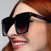 Load image into Gallery viewer, NBCF Logo Pink Ribbon Fashion Sunglasses - Black