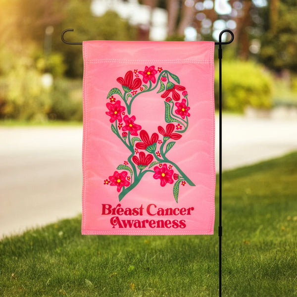 Breast Cancer Awareness Garden Flag - Floral - NBCF