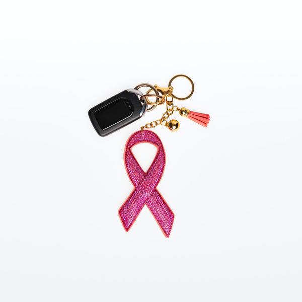 Breast Cancer Awareness Pink Ribbon Bling Key Chain - NBCF