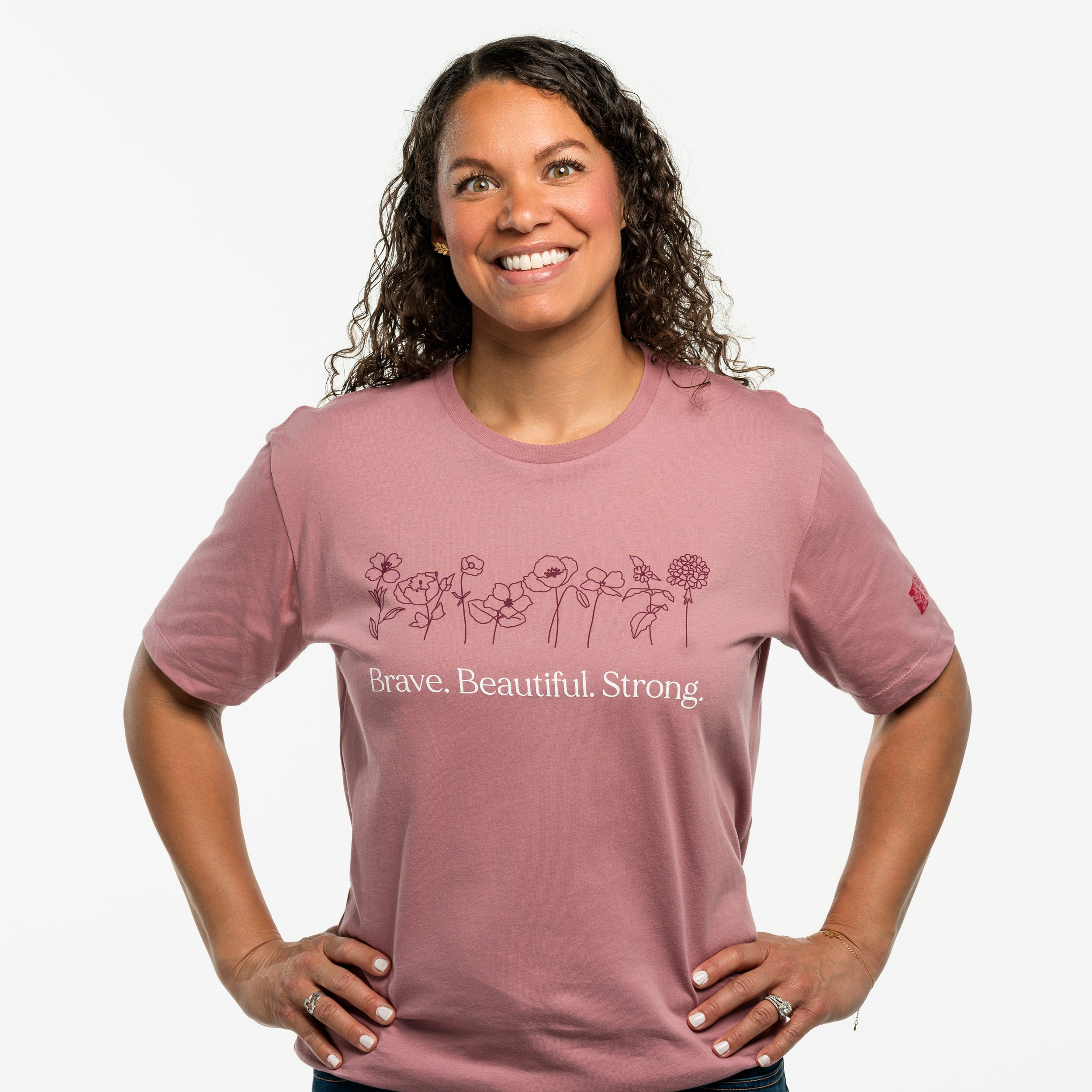 Brave Beautiful Strong T-Shirt - Pink - NBCF