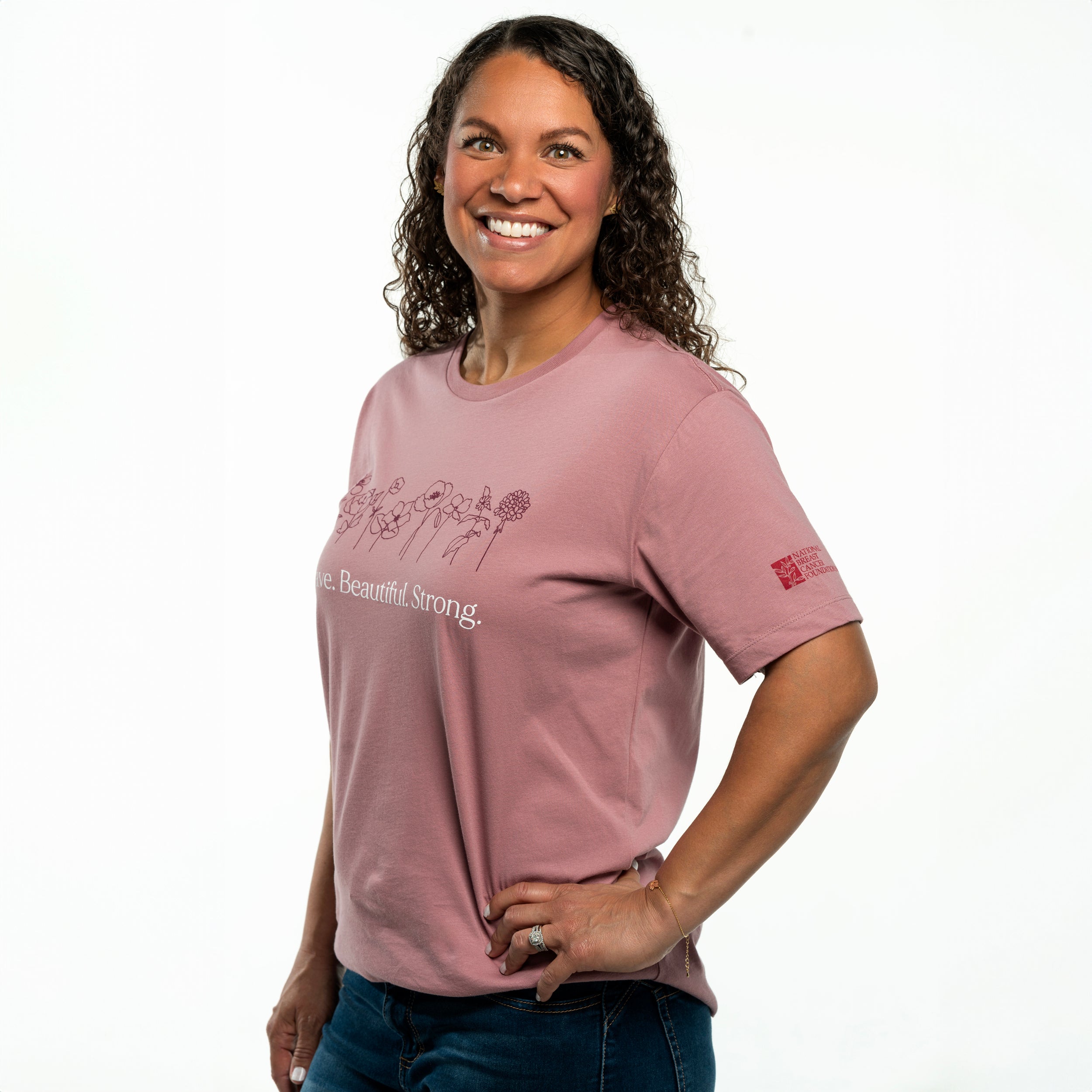 Brave Beautiful Strong T-Shirt - Pink - NBCF
