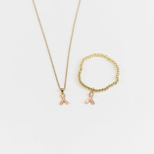 Load image into Gallery viewer, Pink Ribbon Pendant Necklace