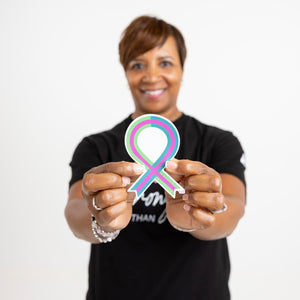 Metastatic Breast Cancer Support Sticker - Metastatic Ribbon - NBCF
