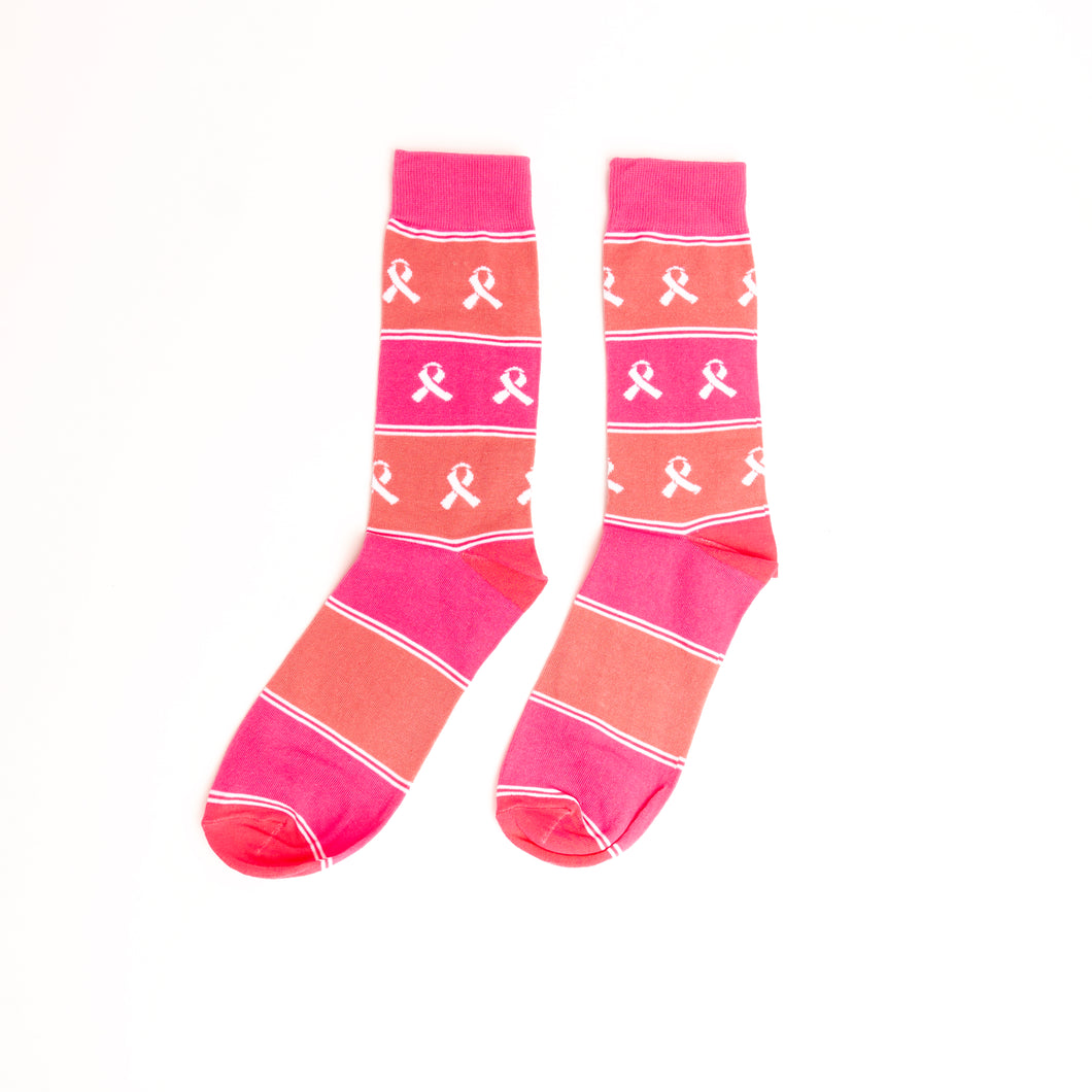 Men's Ribbon Socks - Pink