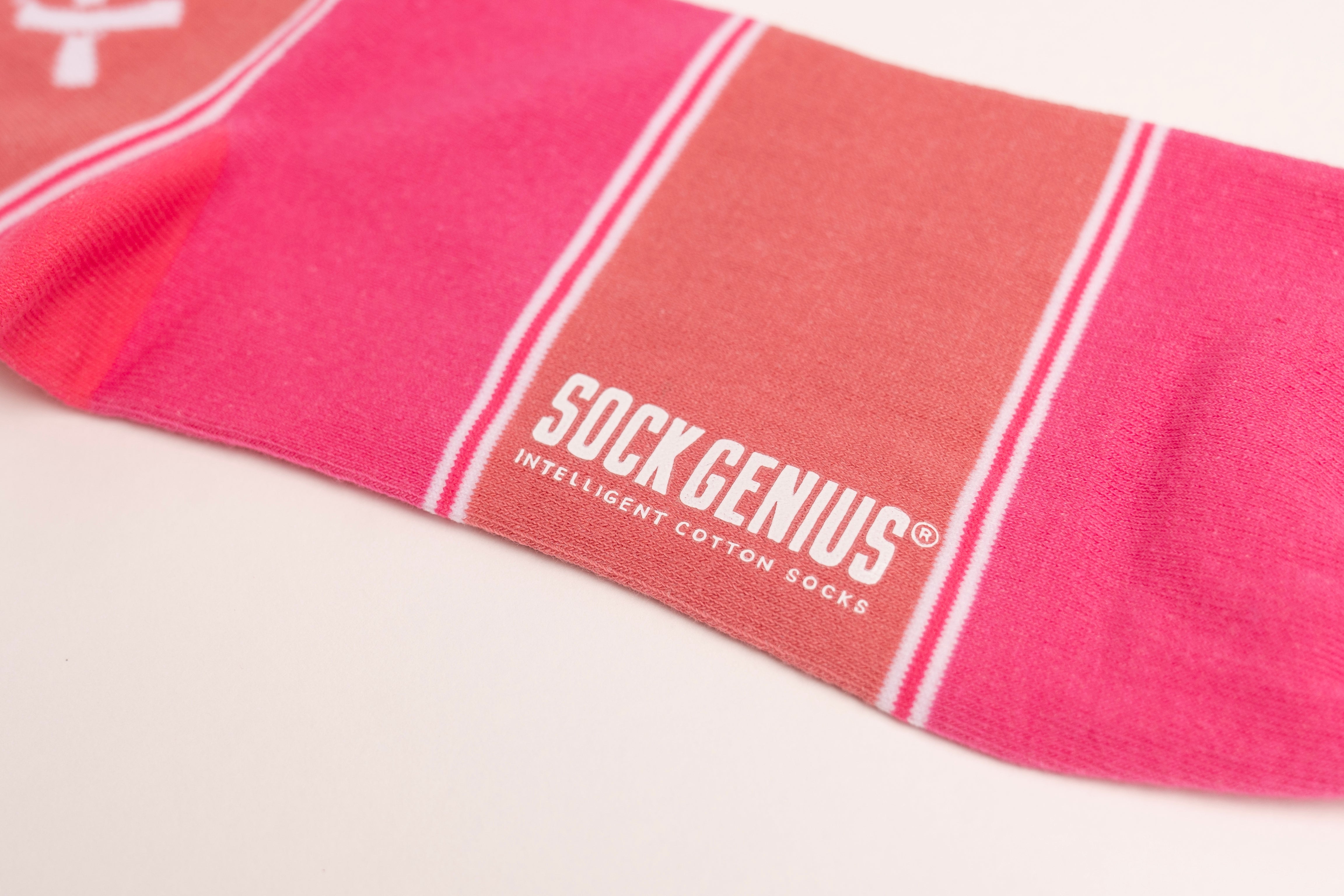 Men's Pink Ribbon Breast Cancer Awareness Socks - Pink - NBCF