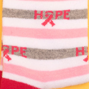 Pink Ribbon HOPE Breast Cancer Awareness Socks - Pink - NBCF