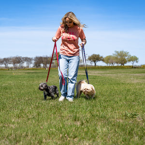 Pink Ribbon Pet Leash - Navy - NBCF