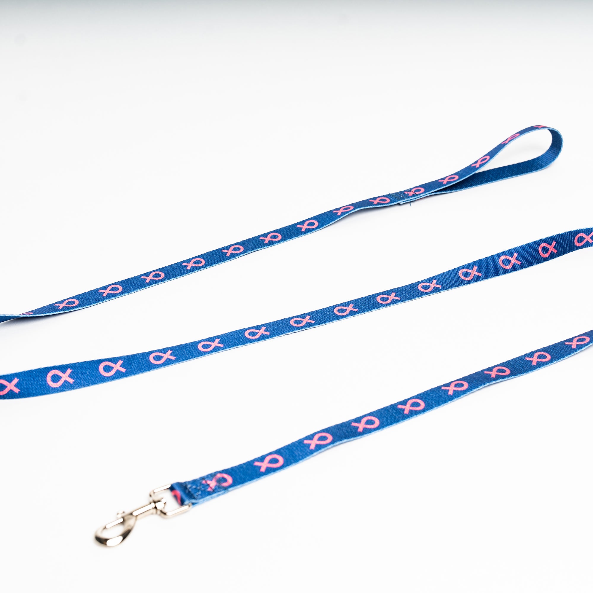 Pink Ribbon Pet Leash - Navy - NBCF