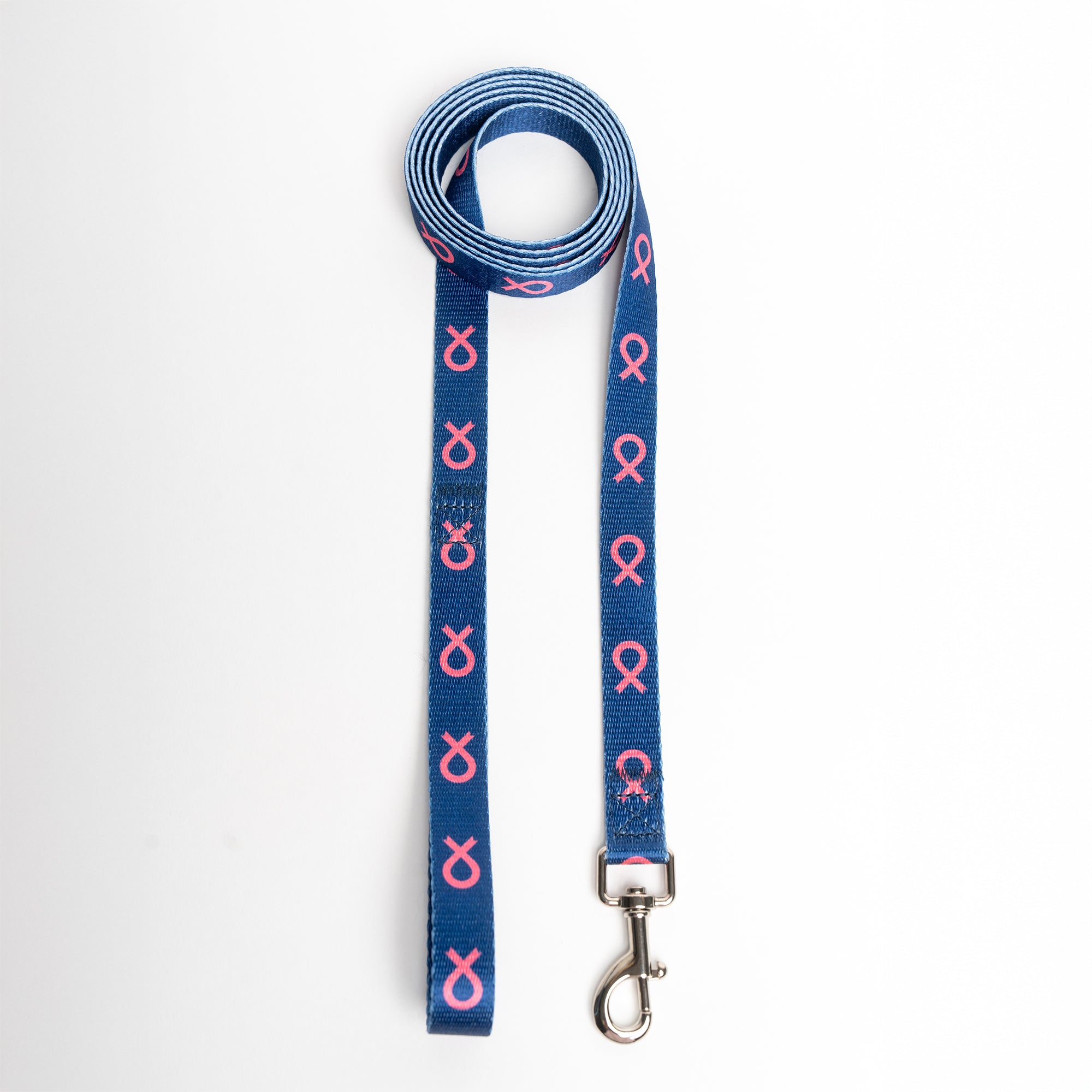 Pink Ribbon Pet Leash - Navy - NBCF