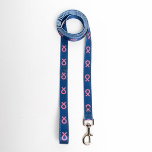 Pink Ribbon Pet Leash - Navy - NBCF