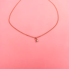 Load image into Gallery viewer, Breast Cancer Awareness Ribbon Necklace - Gold - NBCF