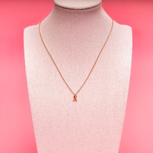 Load image into Gallery viewer, Breast Cancer Awareness Ribbon Necklace - Gold - NBCF