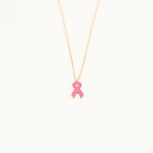 Load image into Gallery viewer, Pink Ribbon Enamel Pendant Necklace - NBCF